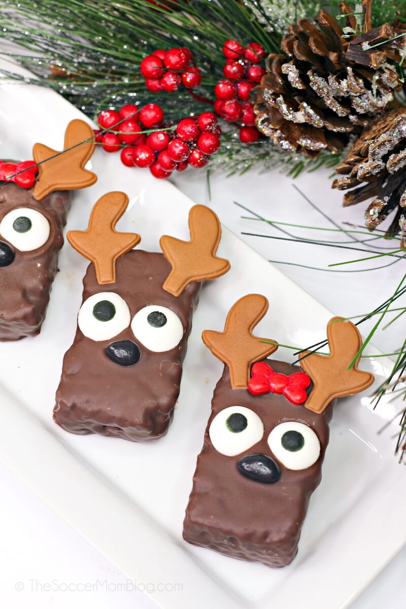 Reindeer Rice Krispie treats fun snacks for kids