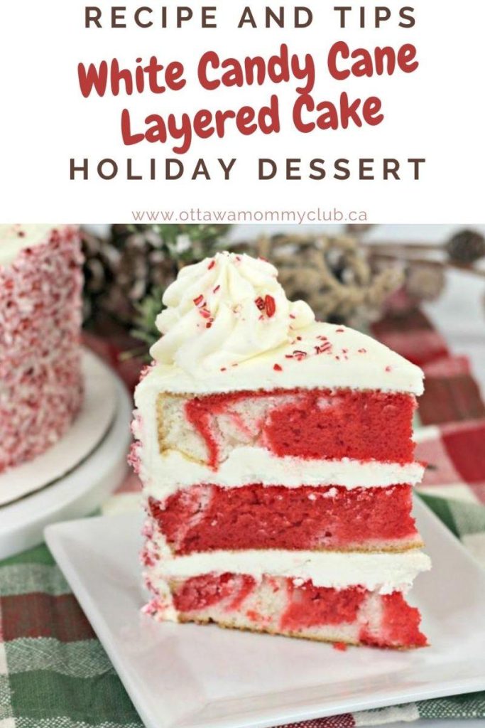 White Candy Cane Layered Cake