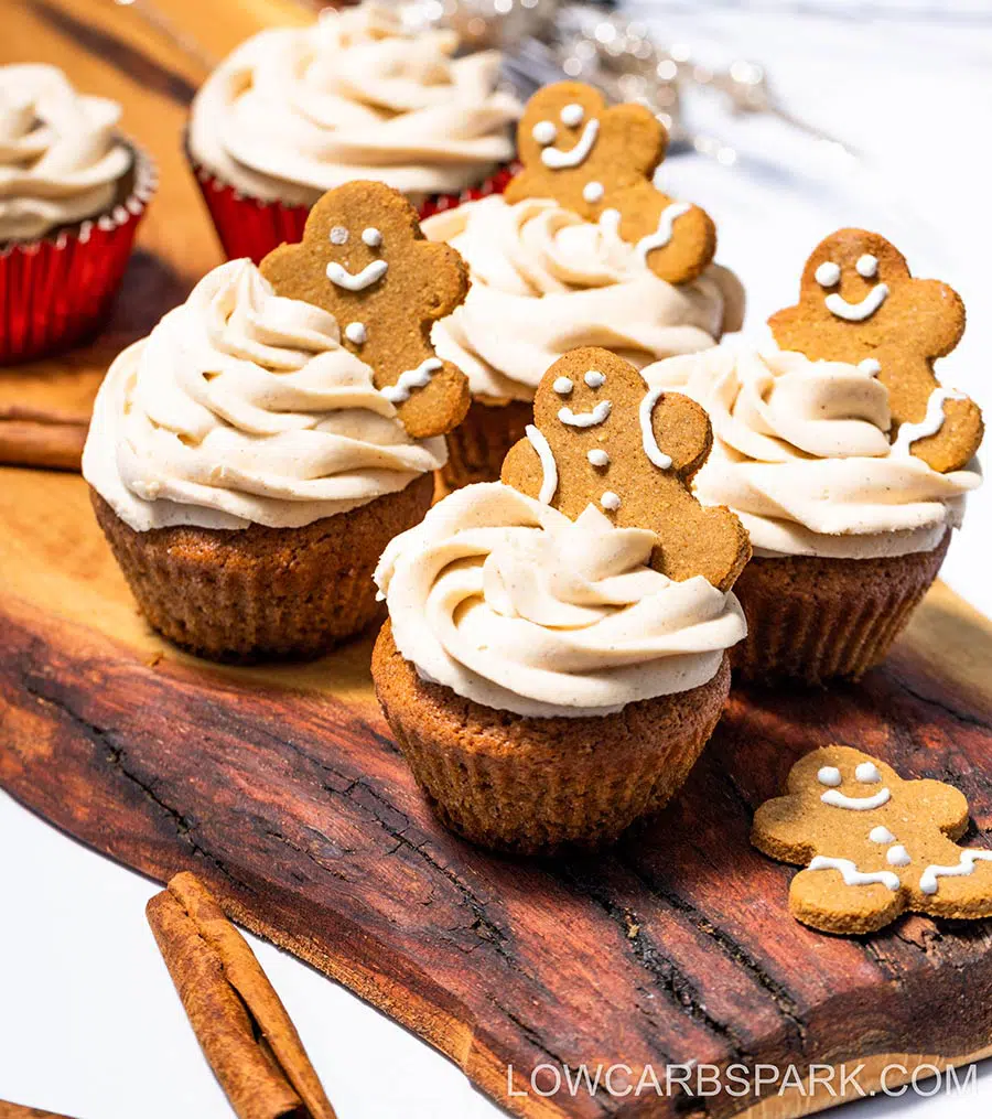 Best Keto gingerbread cupcakes