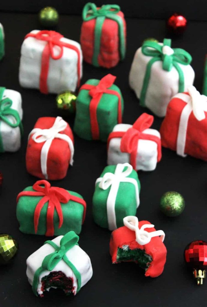 Christmas present cake pops