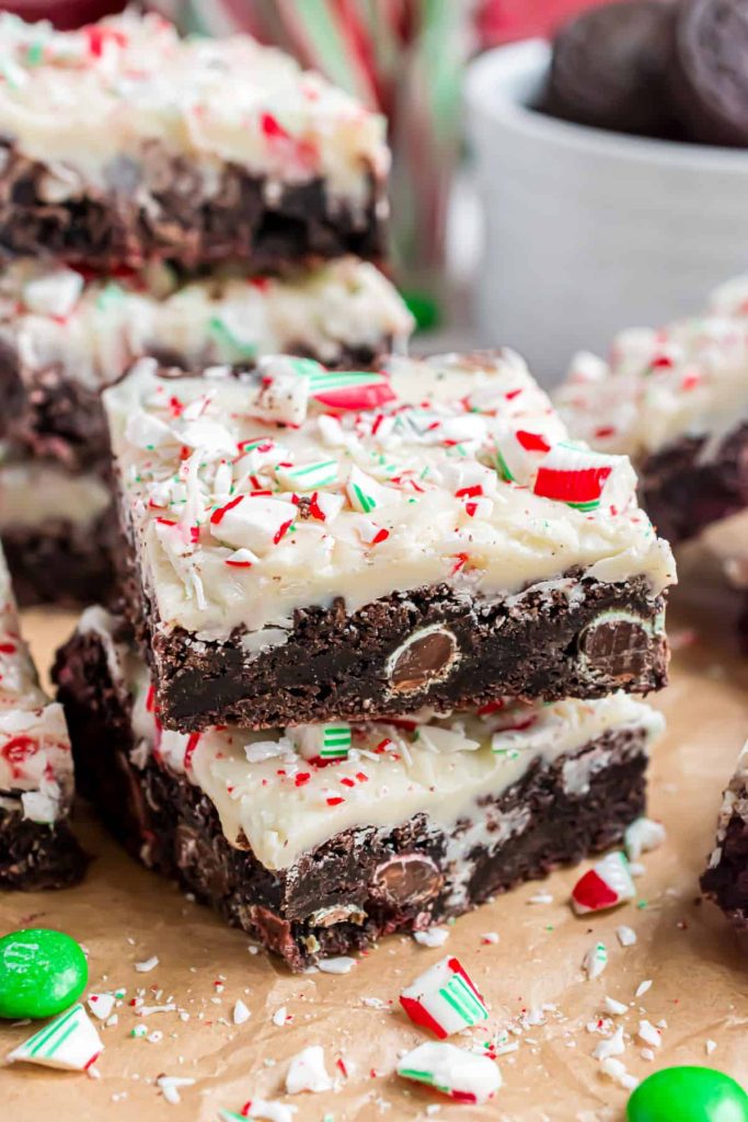 Candy Cane Oreo Cookie bars