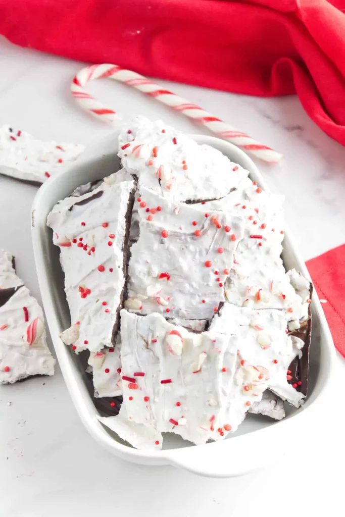 White chocolate peppermint bark