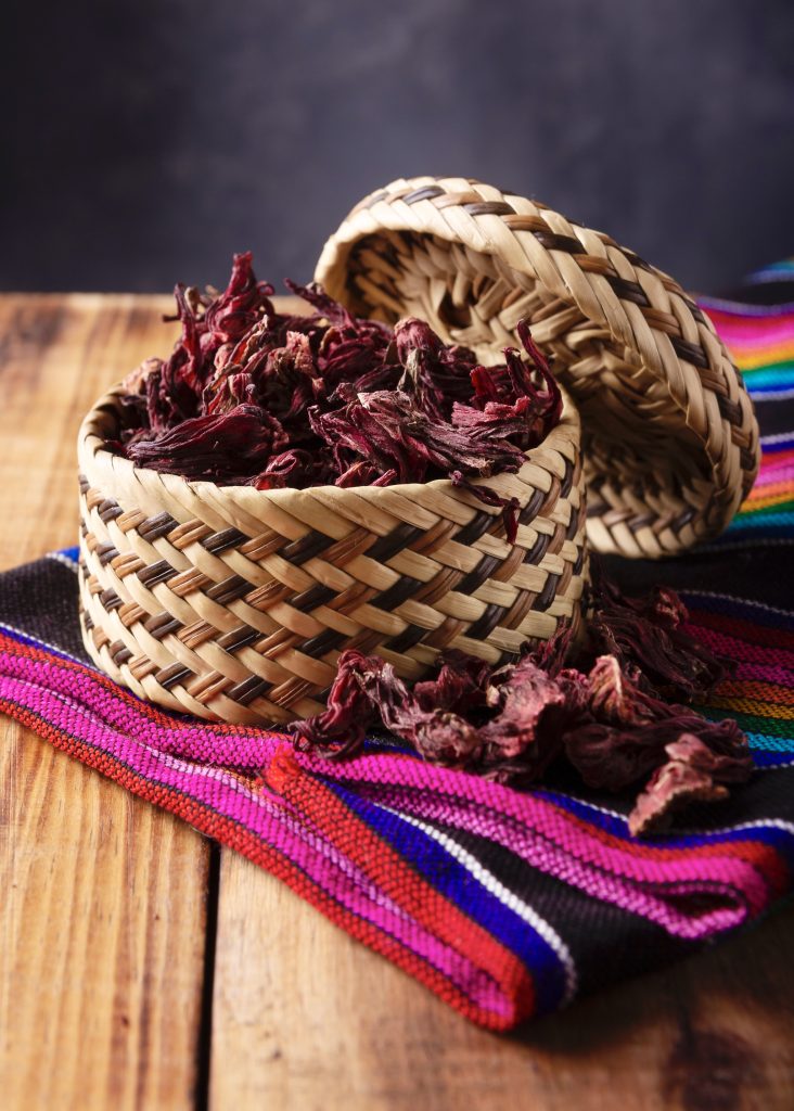 dried jamaica flowers or hibiscus flowers to make rosa de jamaica