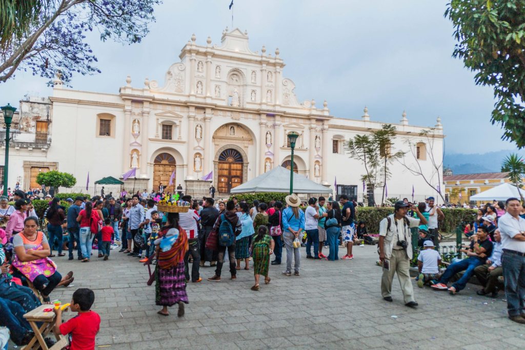 High season in Guatemala, Antigua Guatemala's Parque Central