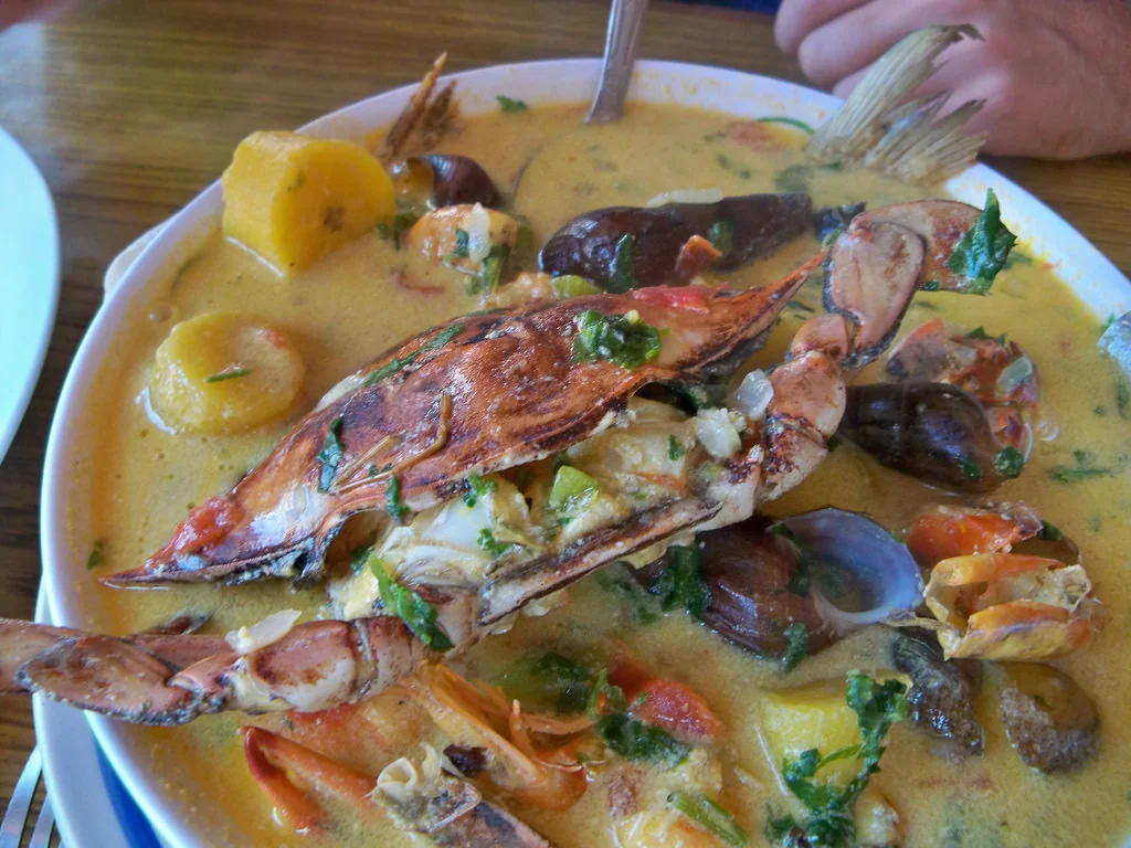 Tapado, a Garífuna coconut and seafood stew with plantain from Guatemala's Caribbean coast
