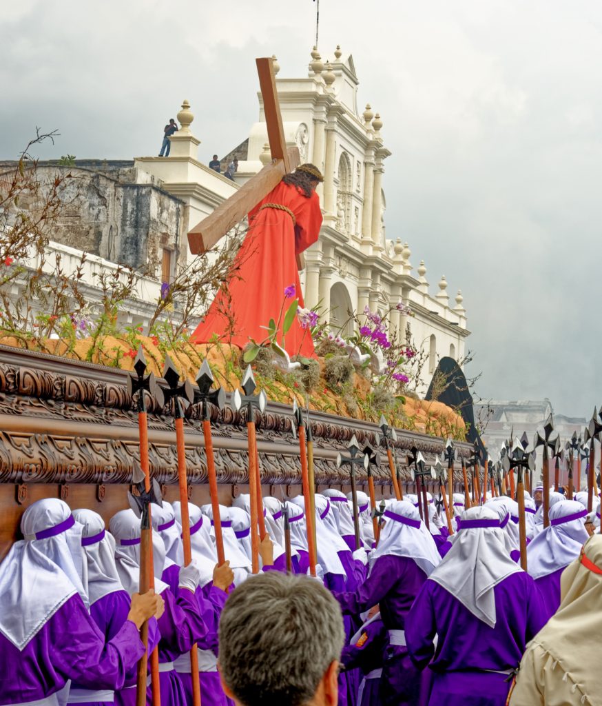 The Good Friday Procession during Holy Week (Semana Santa) in Antigua Guatemala