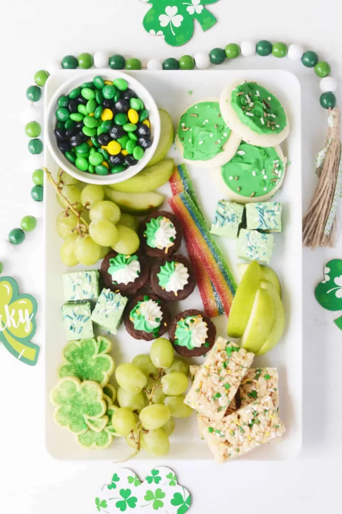 Sweet treat St Patricks day snack board