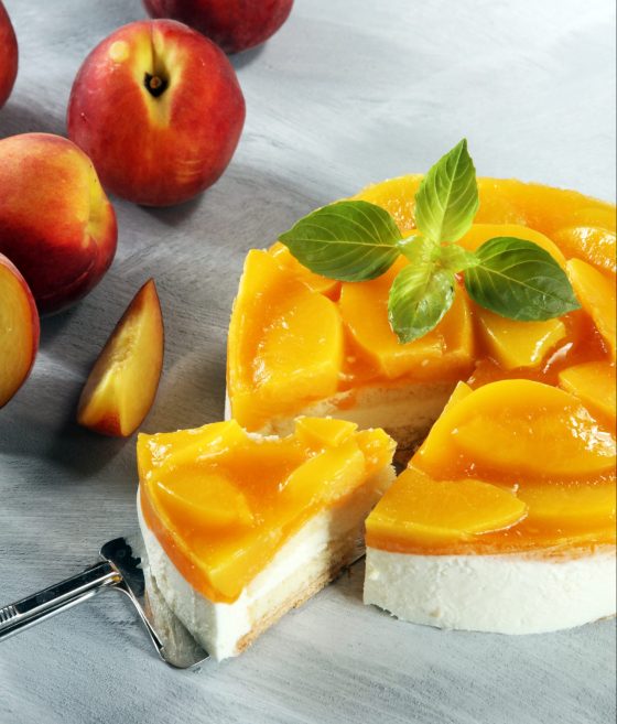 Easy No-bake Peach Cheesecake Made with Canned Peaches