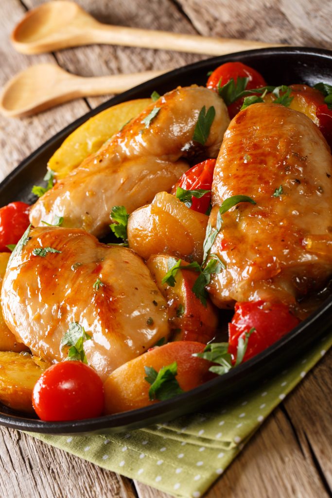 Easy baked peach chicken breasts