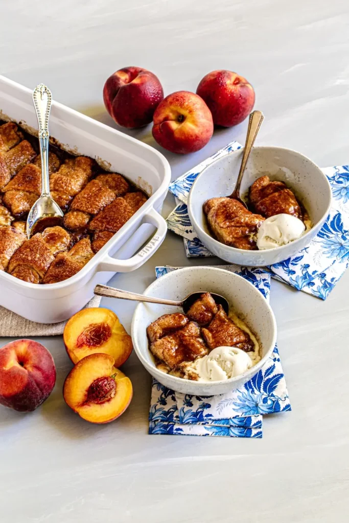 Easy peach dumplings