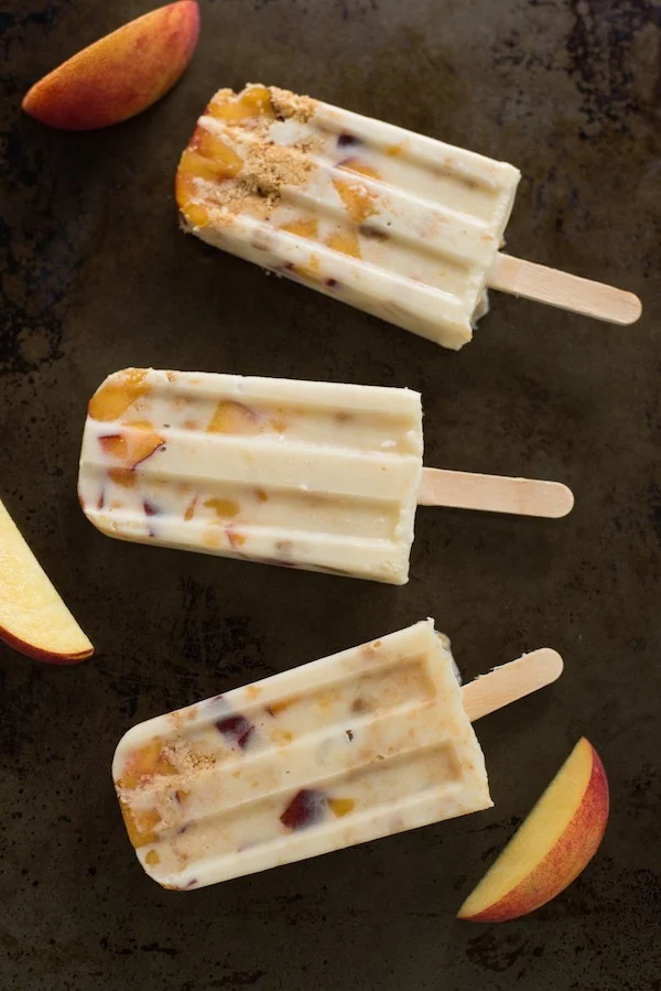 Peach pie ice cream bar popsicles