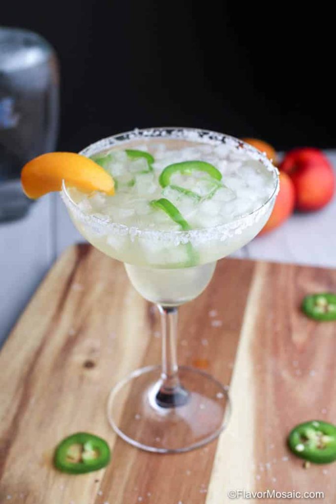 Spicy Peach Margarita summer cocktail