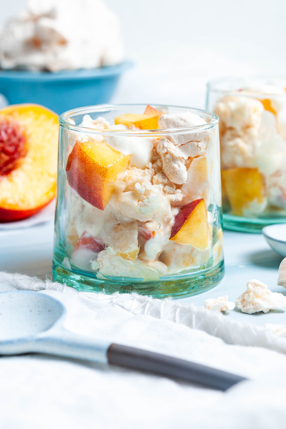 Quick and easy peach eton mess