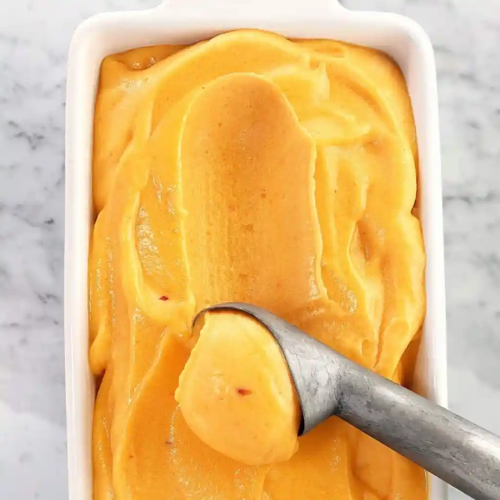 Easy peach sorbet