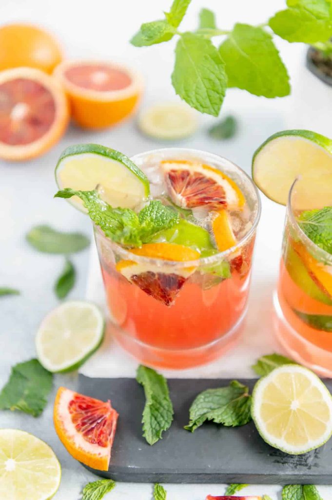 Blood orange mojito and other pink Barbie party drinks