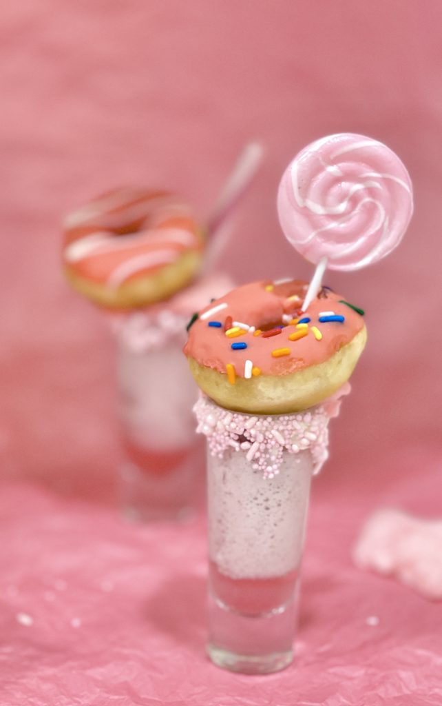 Freakshake Barbie Shots: Mini Raspberry Boozy Milkshakes