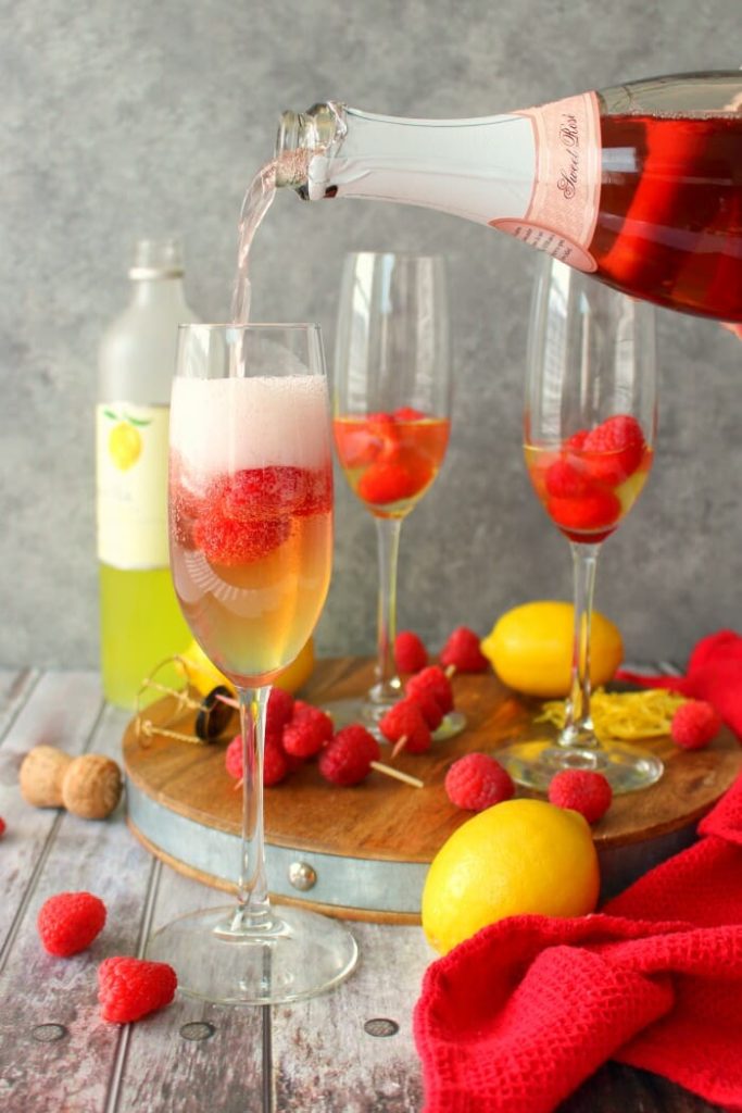 Lemon raspberry mimosas and other brunch drinks