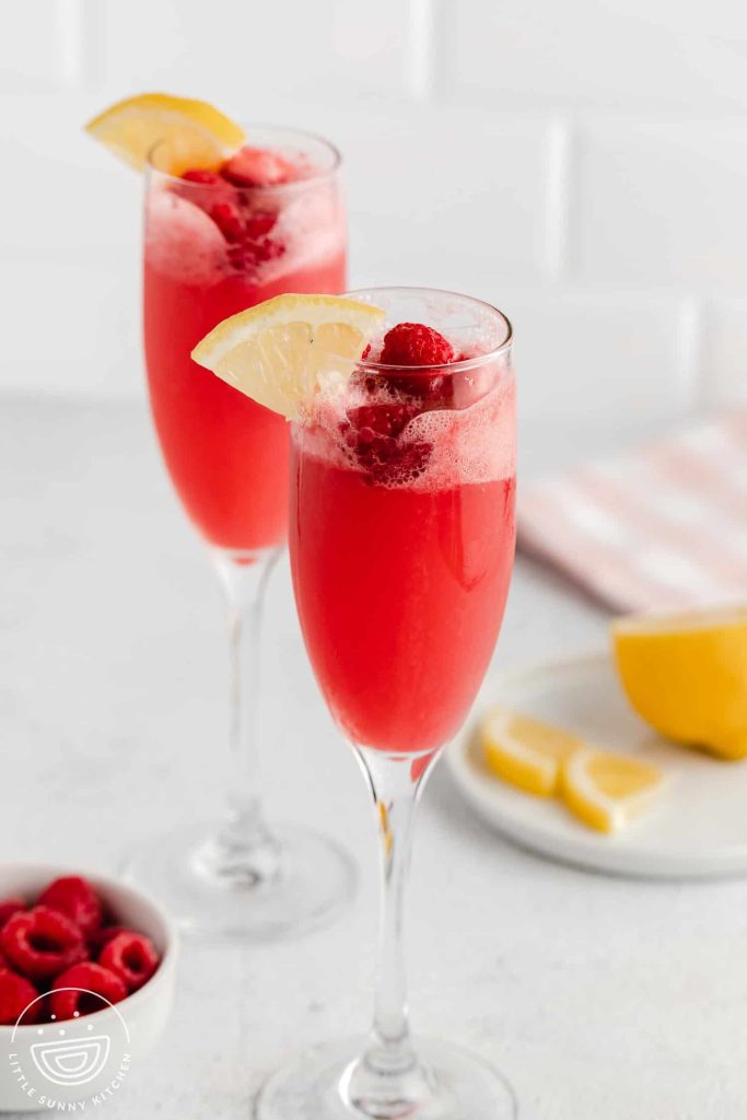 Raspberry sorbet bellini for Barbie brunch party