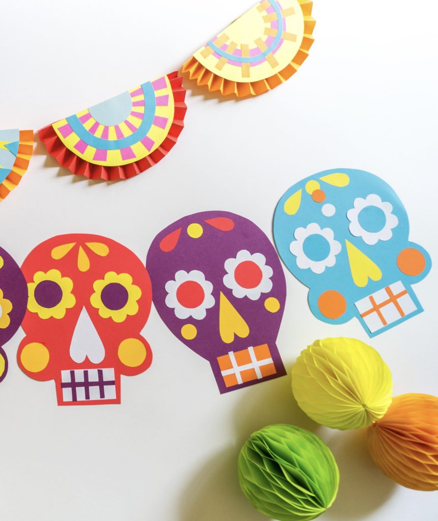 Easy sugar skull garland for Day of the Dead