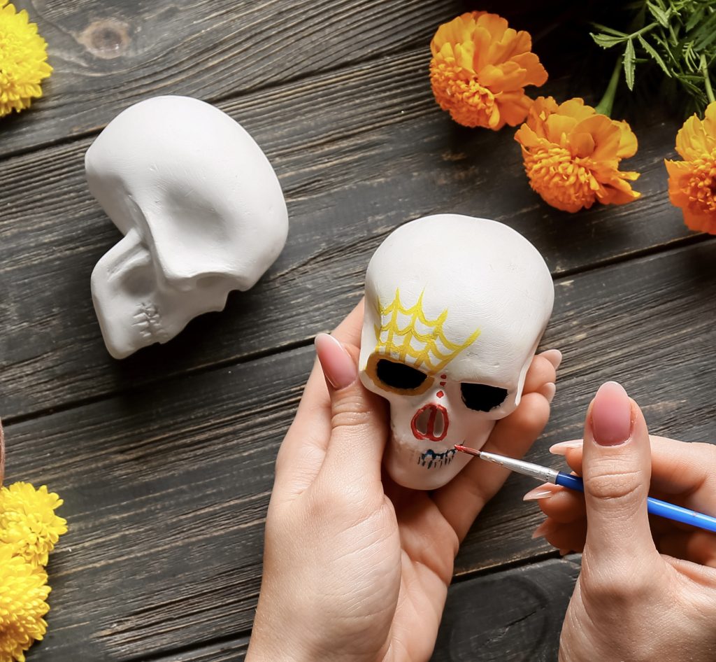Day of the Dead crafts with marigolds 
