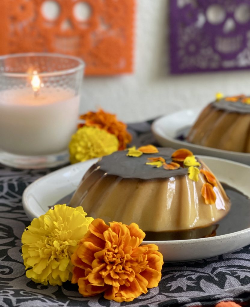 Marigold (Cempasuchil) Flan recipe for Dia de los Muertos