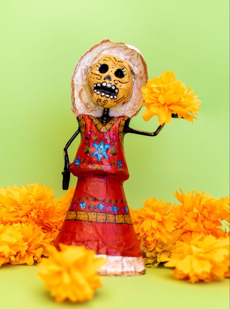 Marigolds in Day of the Dead art