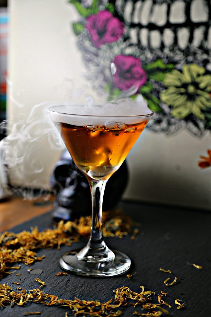 Marigold martini and best marigold recipes for Dia de los Muertos