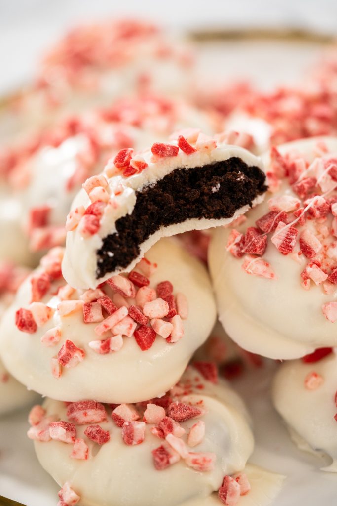 double chocolate dipped peppermint cookies