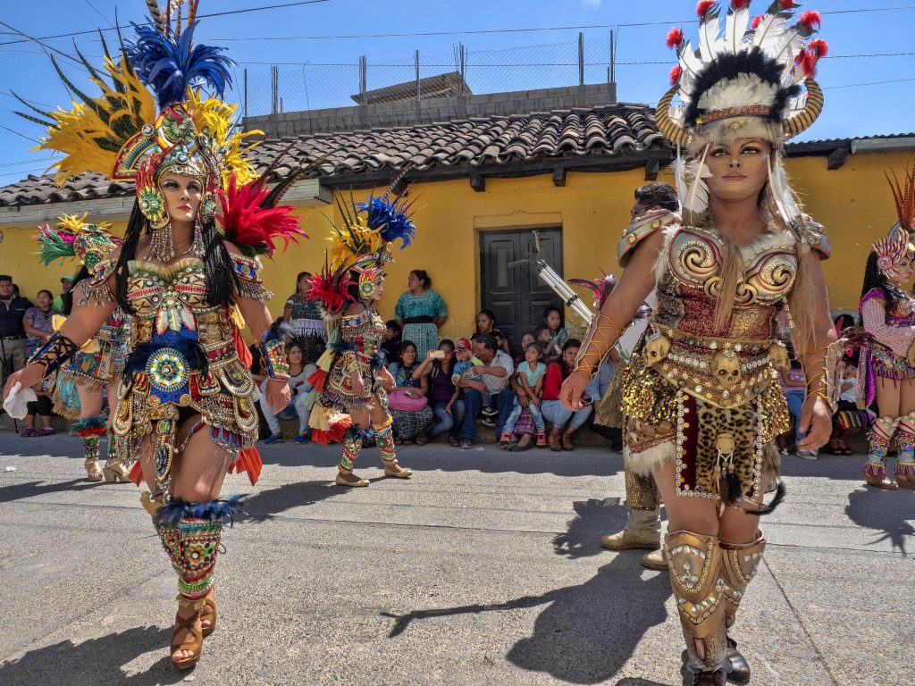 Convites or enmascarados folk dance form Guatemala