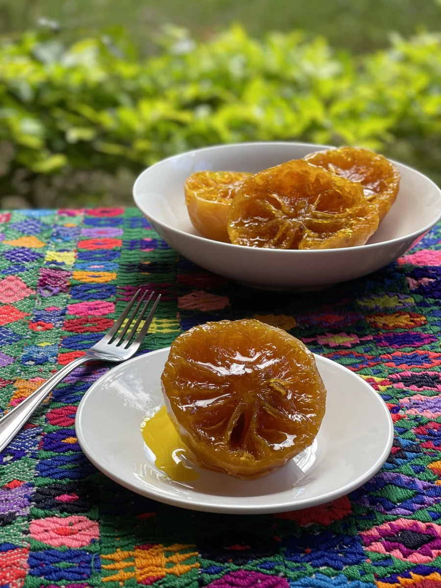 Naranjas en dulce guatemaltecas, cristalizadas en almíbar de panela