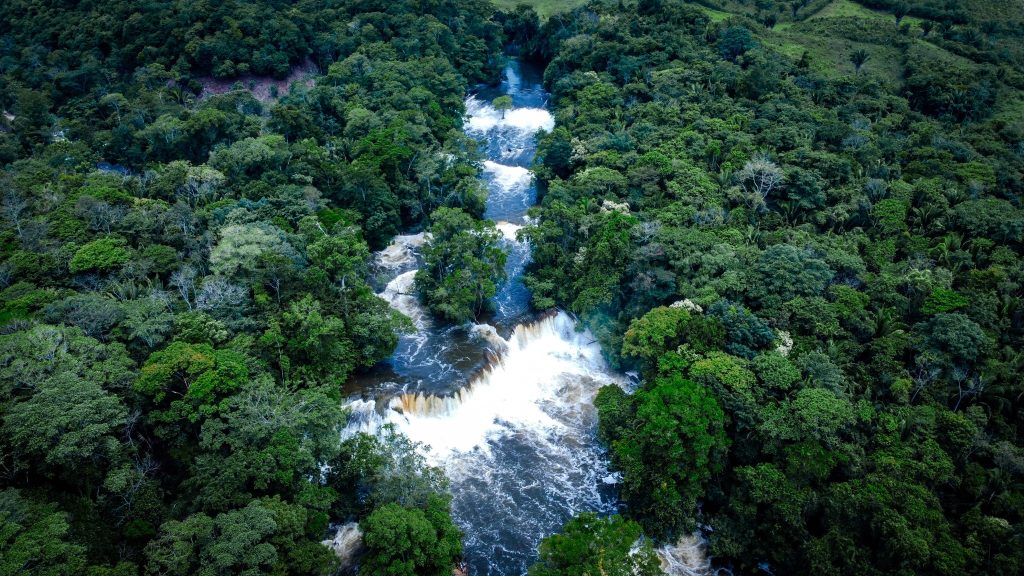 Las Conchas Waterfalls Guatemala. Aerial view. 