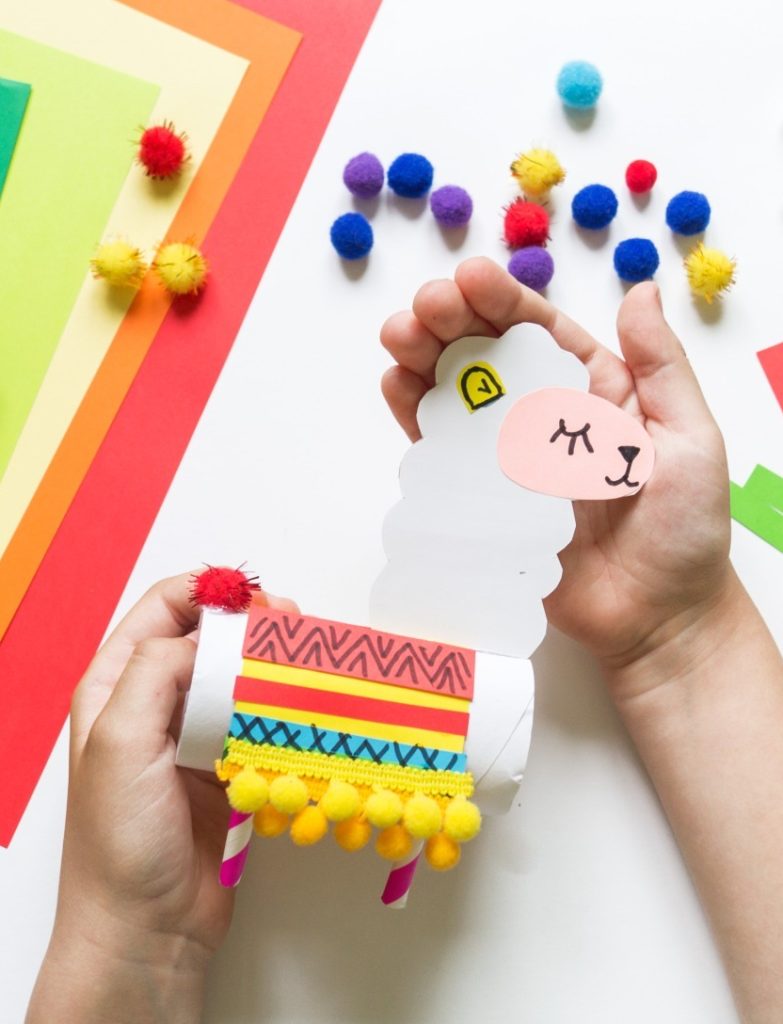 Easy paper roll llama mini pinata craft for kids