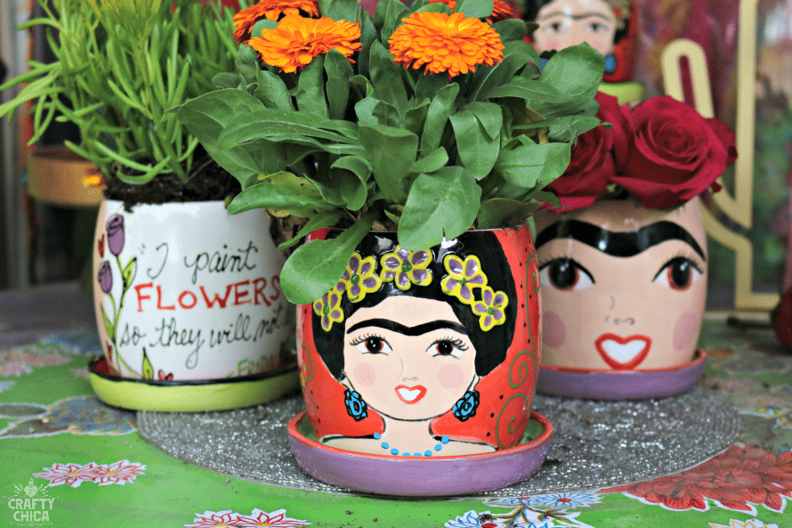 Frida Kahlo flower pots