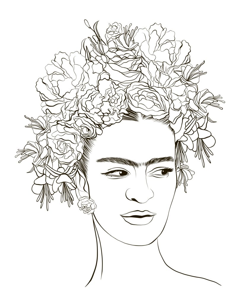 Frida Kahlo coloring page