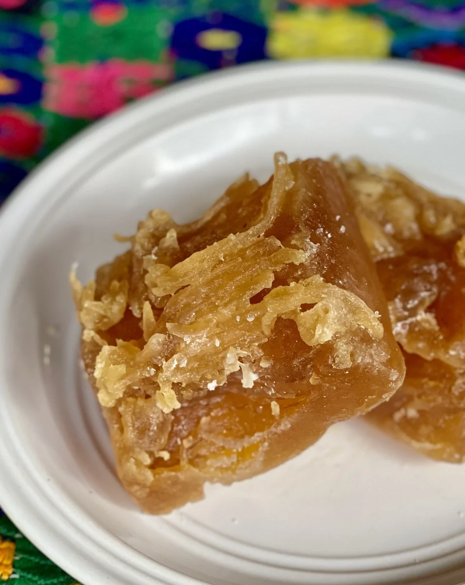 Crystalized chilacayote squash candy, a traditional Guatemalan sweet