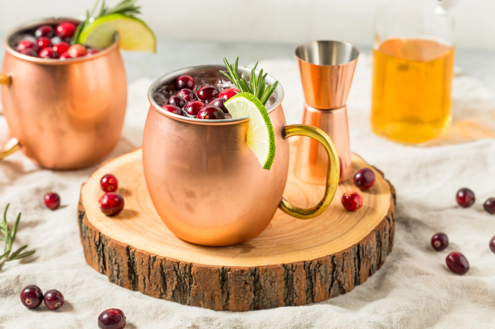 This cranberry Moscow mule recipe is a festive winter cocktail made with vodka, ginger beer, fresh cranberries, and lime. A refreshing holiday mule perfect for Christmas parties and winter entertaining.