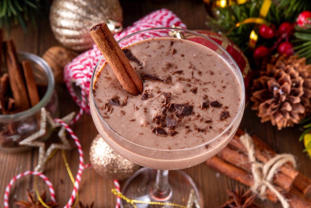 Chocolate eggnog martini recipe, an indulgent holiday martini and Christmas dessert cocktail