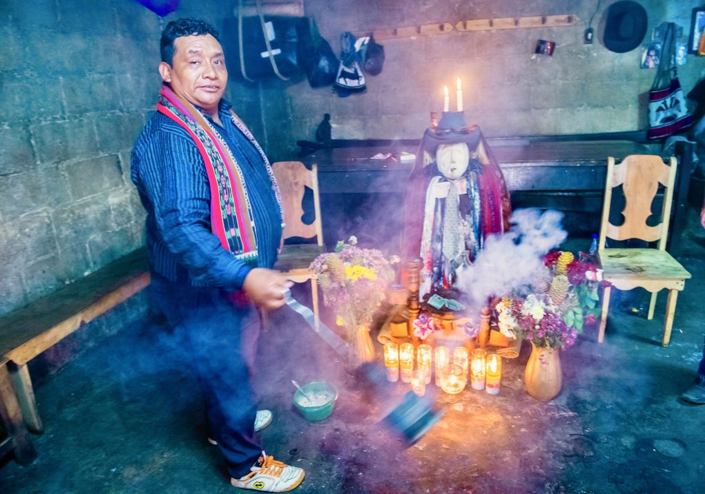 The Cofrade and the Smoke — Ceremony at Maximón's Altar in Santiago Atitlán