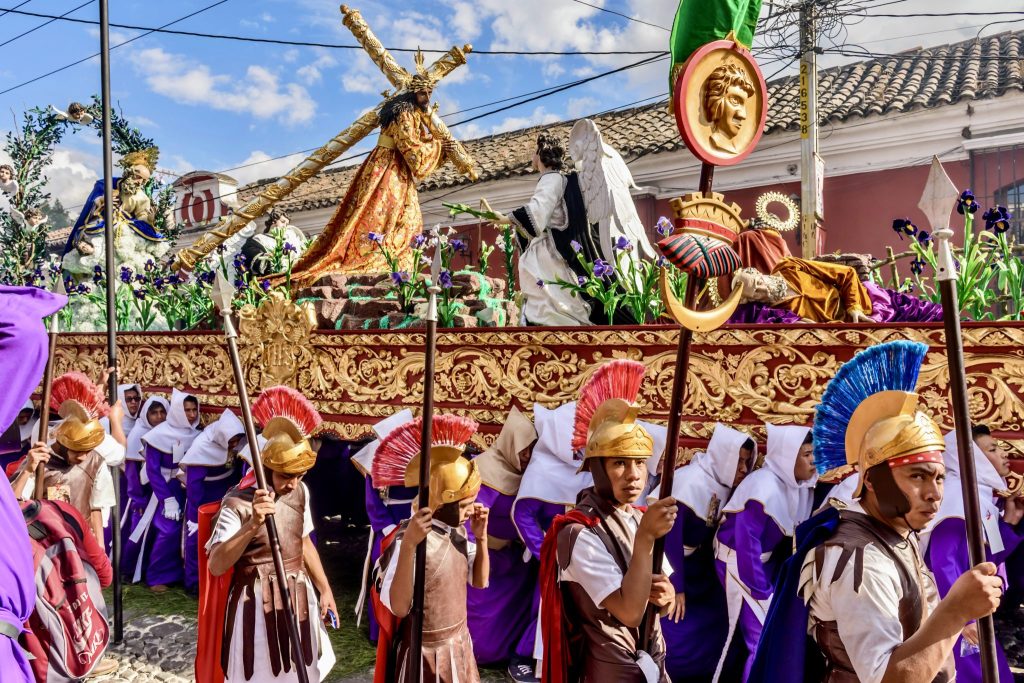 Jesús Nazareno de la Dulce Mirada Escorted by Roman Centurions, Fourth Sunday of Lent, Antigua Guatemala