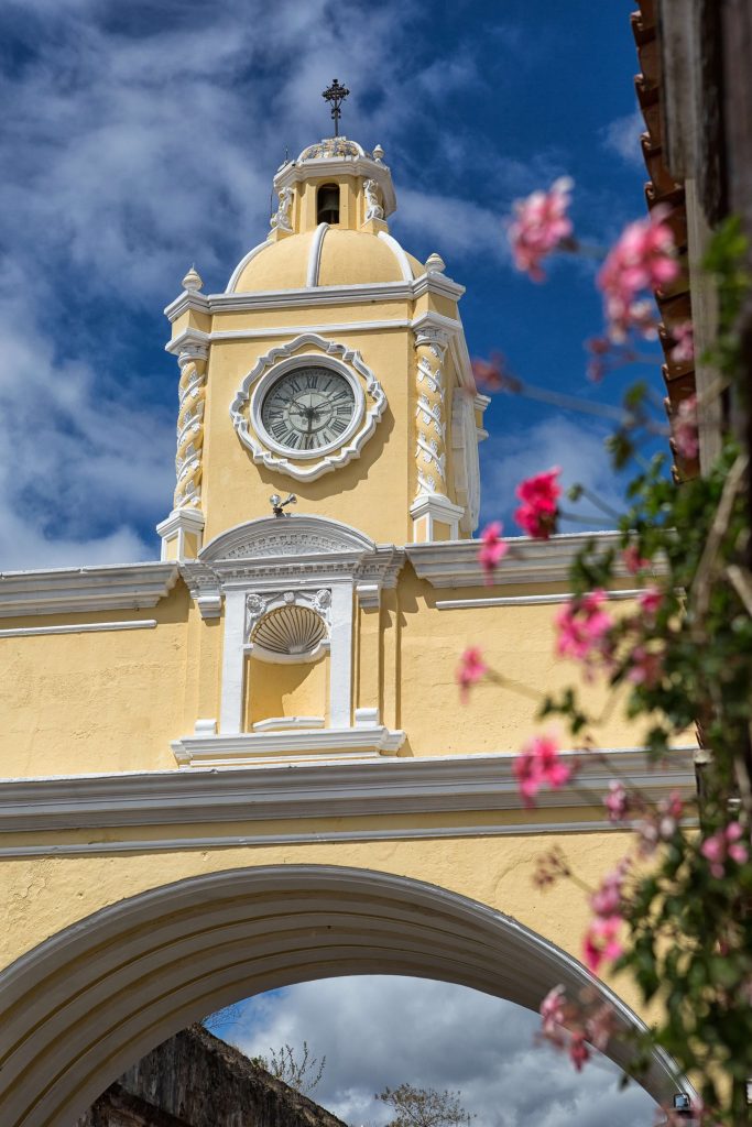 Antigua Guatemala Santa Catarina Arch with flowers