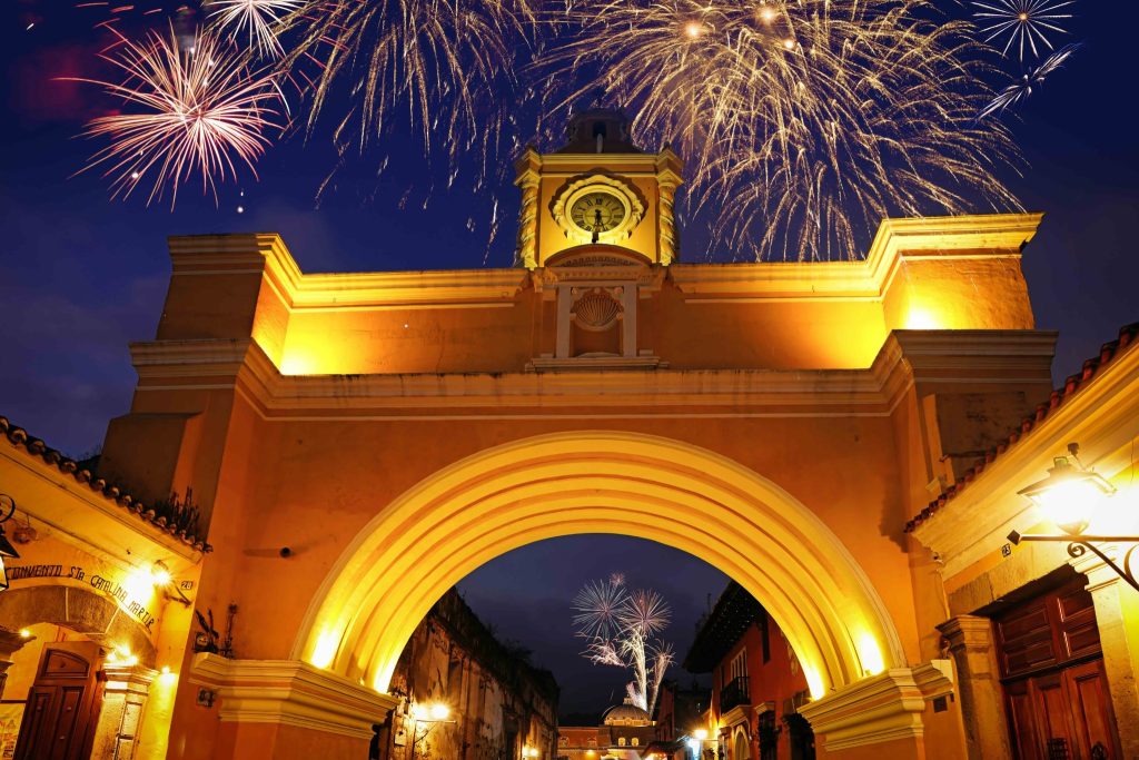 New Year fireworks in Antigua Guatemala