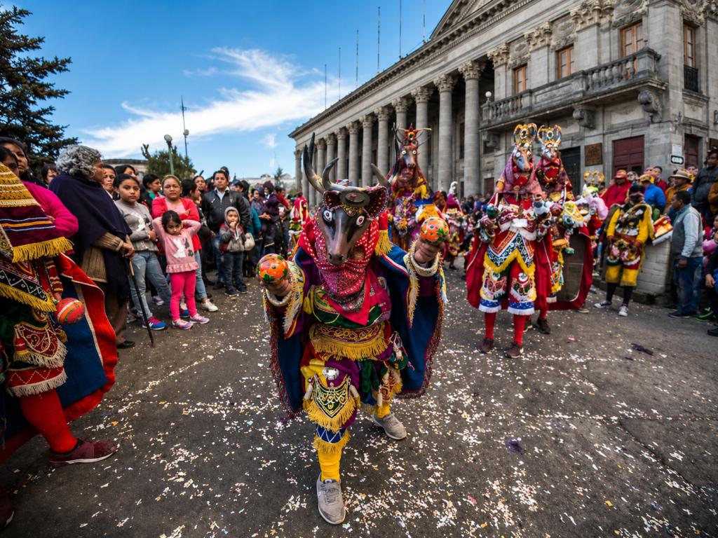 Traditional dances during Xelafer in Quetzaltenango