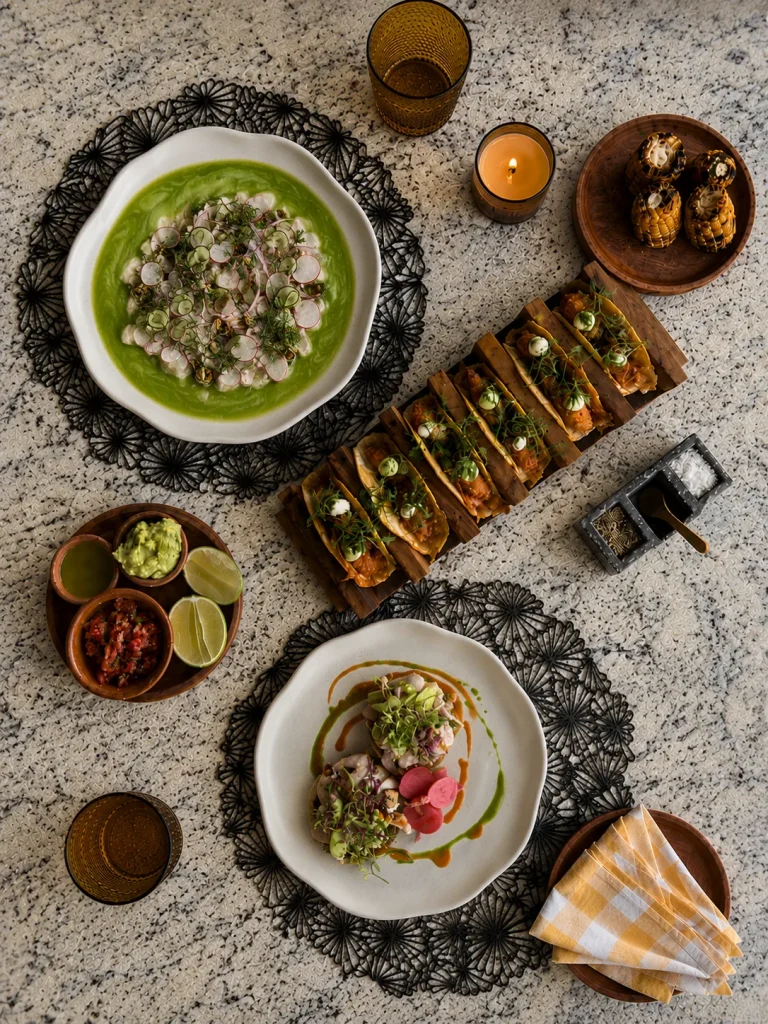 Contemporary Guatemalan dishes and tacos served at Kinnik restaurant at Casa Palopó on Lake Atitlán