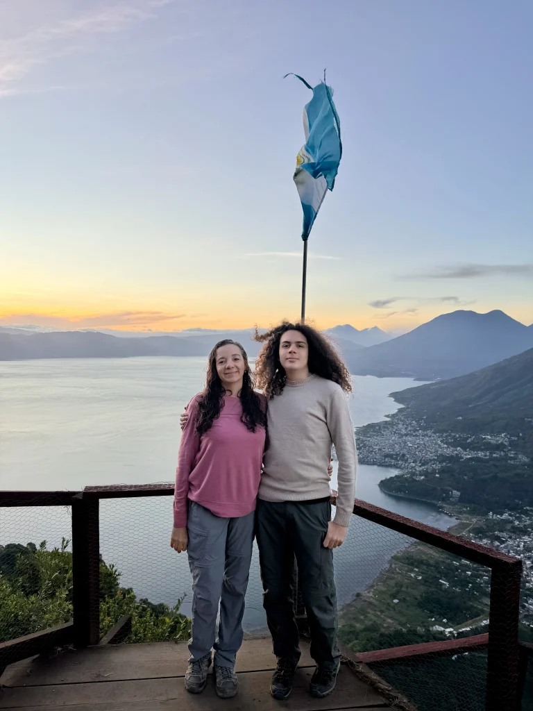 Rostro Maya viewpoint above Lake Atitlán during our family stay near San Juan La Laguna at Principito's Universe