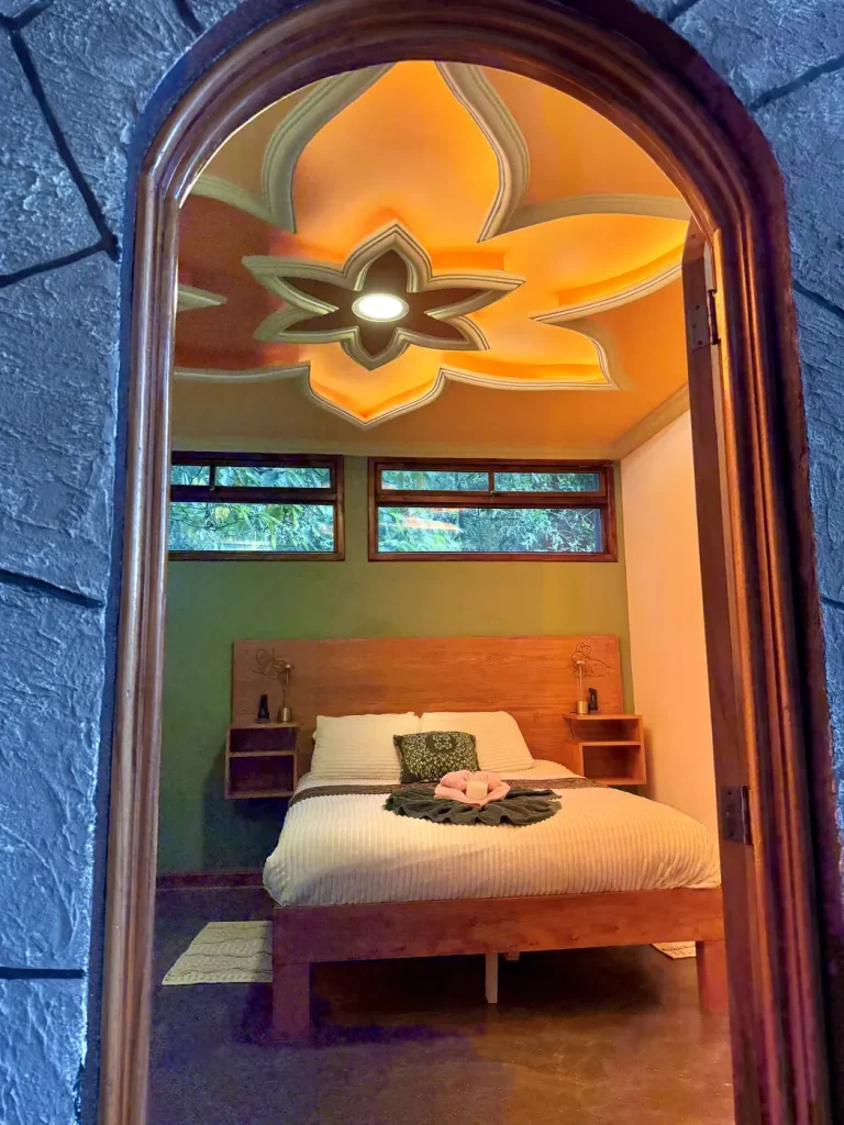 Bedroom inside the Guatemala Dreams Tree House vacation rental in San Lucas Tolimán