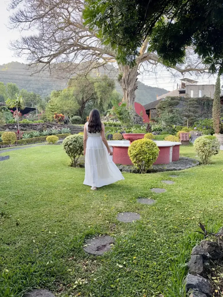 Tropical gardens at Hotel Tolimán near Lake Atitlán