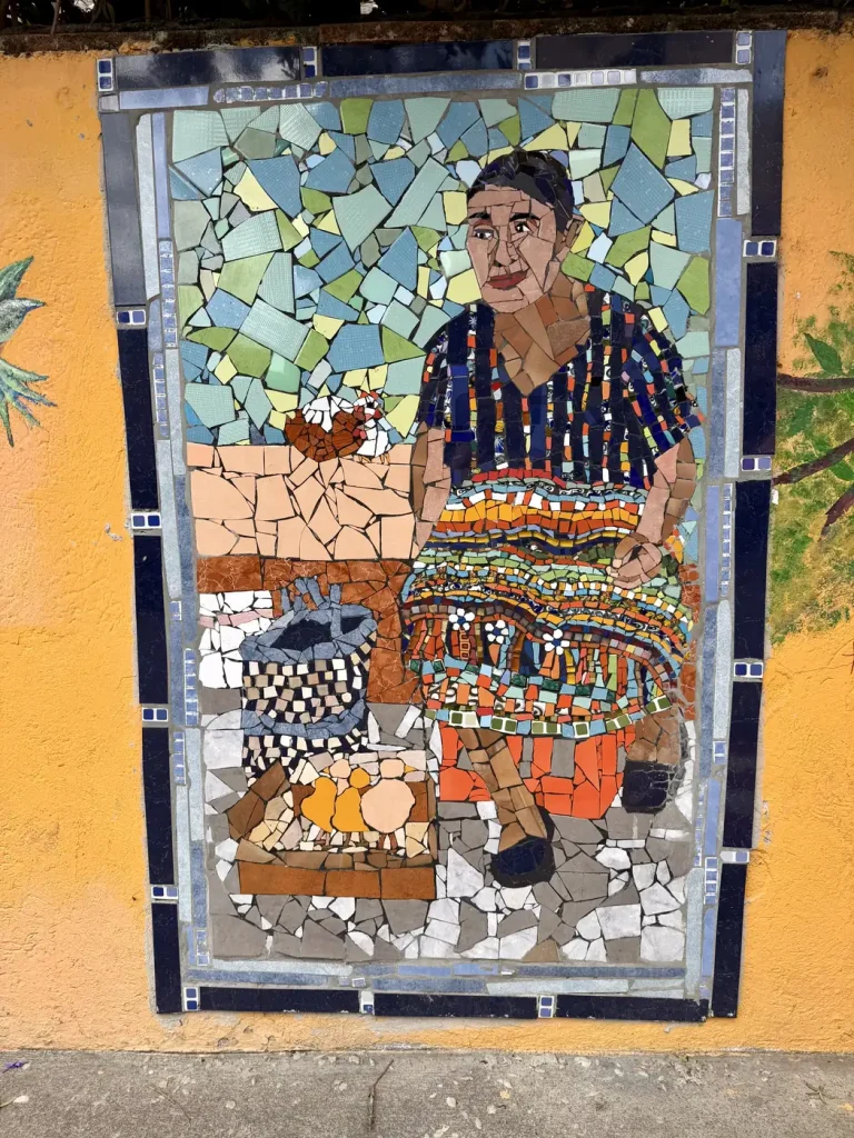 Mosaic mural at Hotel Tolimán in San Lucas Tolimán Guatemala